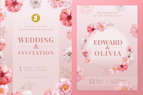 Camellia Cosmo Wedding Invitations: Elegant and Versatile