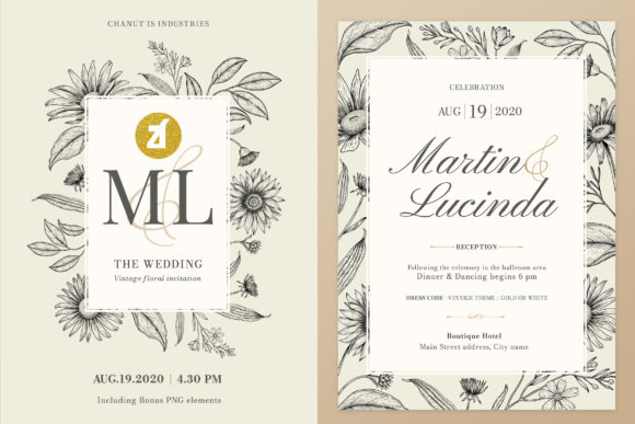 Discover the Charm of Daisy Vintage Wedding Invitation Graphic