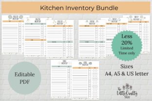 Effortlessly Manage Your Kitchen with the Kitchen Inventory Bundle - Editable