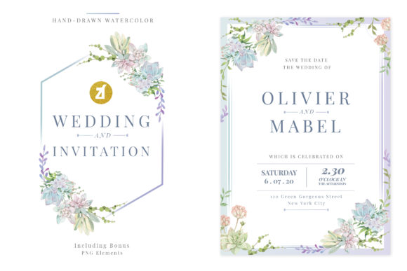 Embrace Elegance with a Green Succulent Wedding Invitation