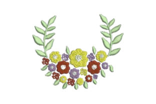 Embrace the Beauty of a Colorful Flower Wreath in Your Embroidery Projects