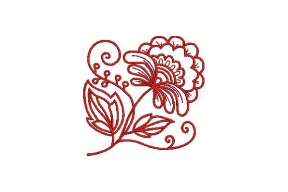 Embrace the Charm of Redwork Flower Embroidery