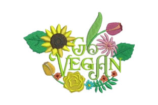 Embrace the Go Vegan Lifestyle with This Adorable Embroidery Design