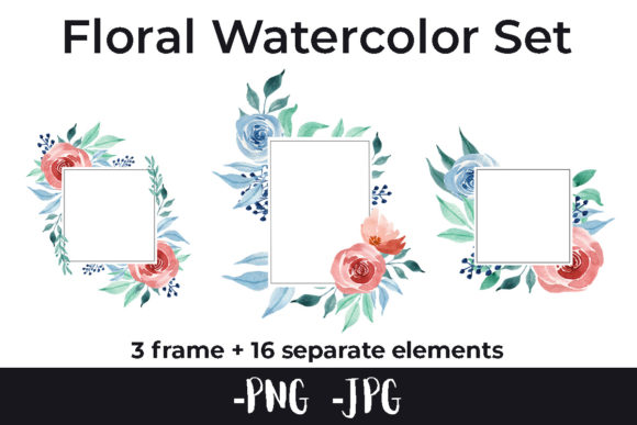 Enhance Your Designs with Watercolor Flower Rose Frames