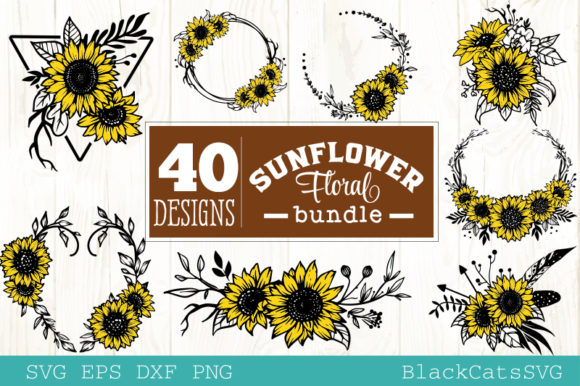 Explore Creativity with Sunflower Frames Bundle 40 Designs