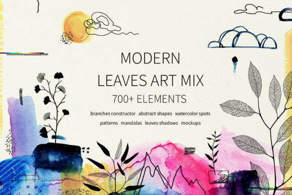 Leaves. Modern Graphic Elements: A Versatile Tool for Creative Design