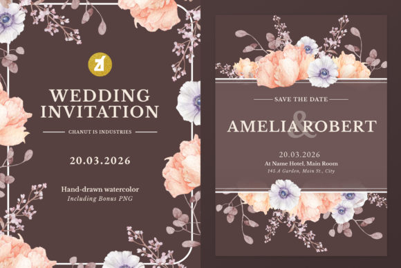 Peony Anemone: Elegant Floral Wedding Invites