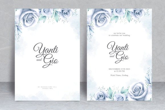 Roses Blue Watercolor Wedding Card Theme: A Perfect Blend of Elegance and Ease